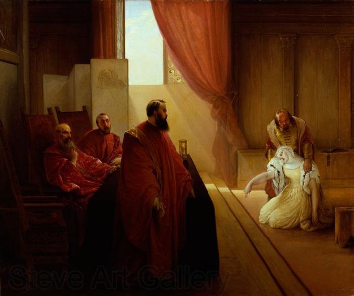 Francesco Hayez Valenza Gradenigo before the Inquisition Norge oil painting art